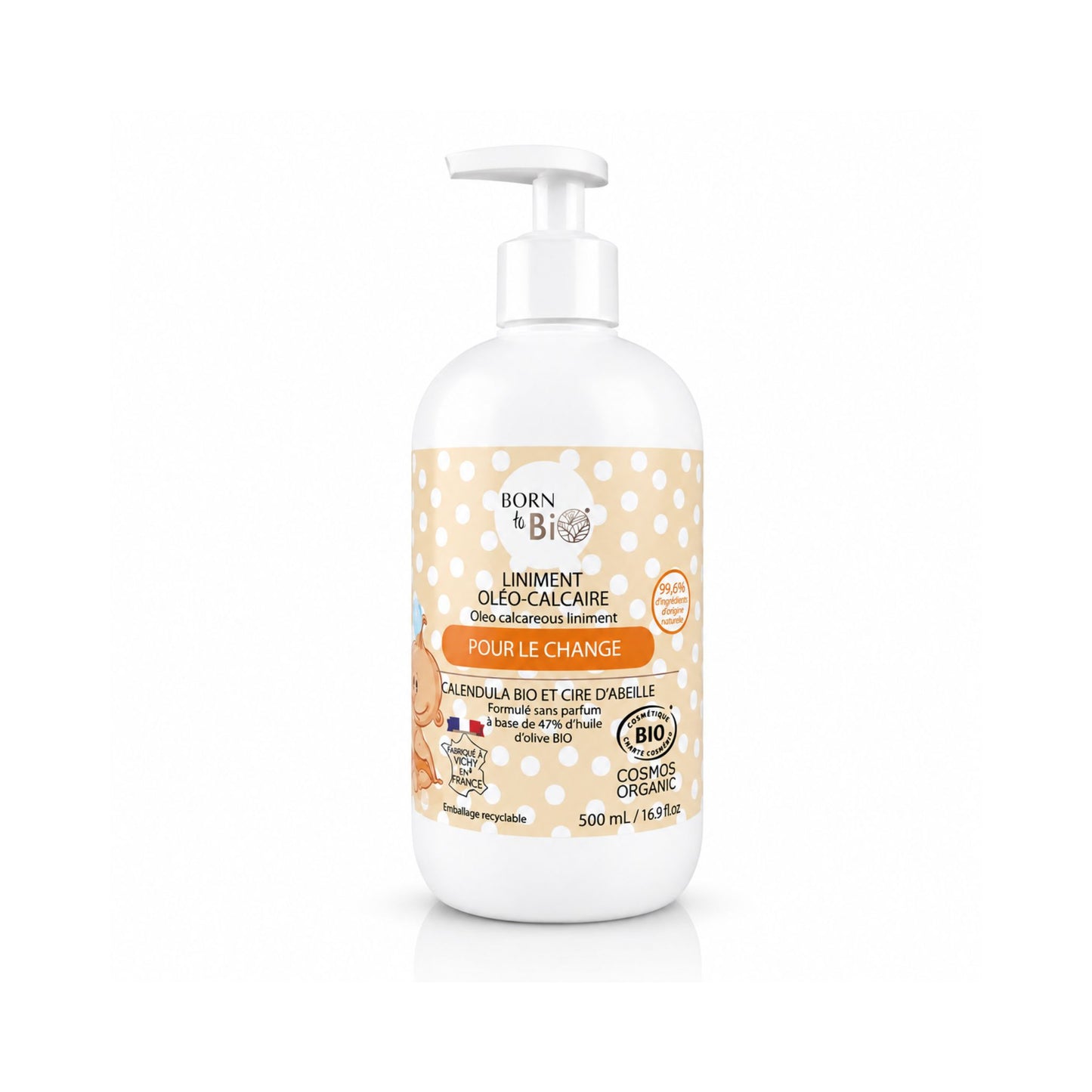Lapte de curățare și protecție pentru bebeluși cu calendula și ulei de măsline bio, 500 ml
