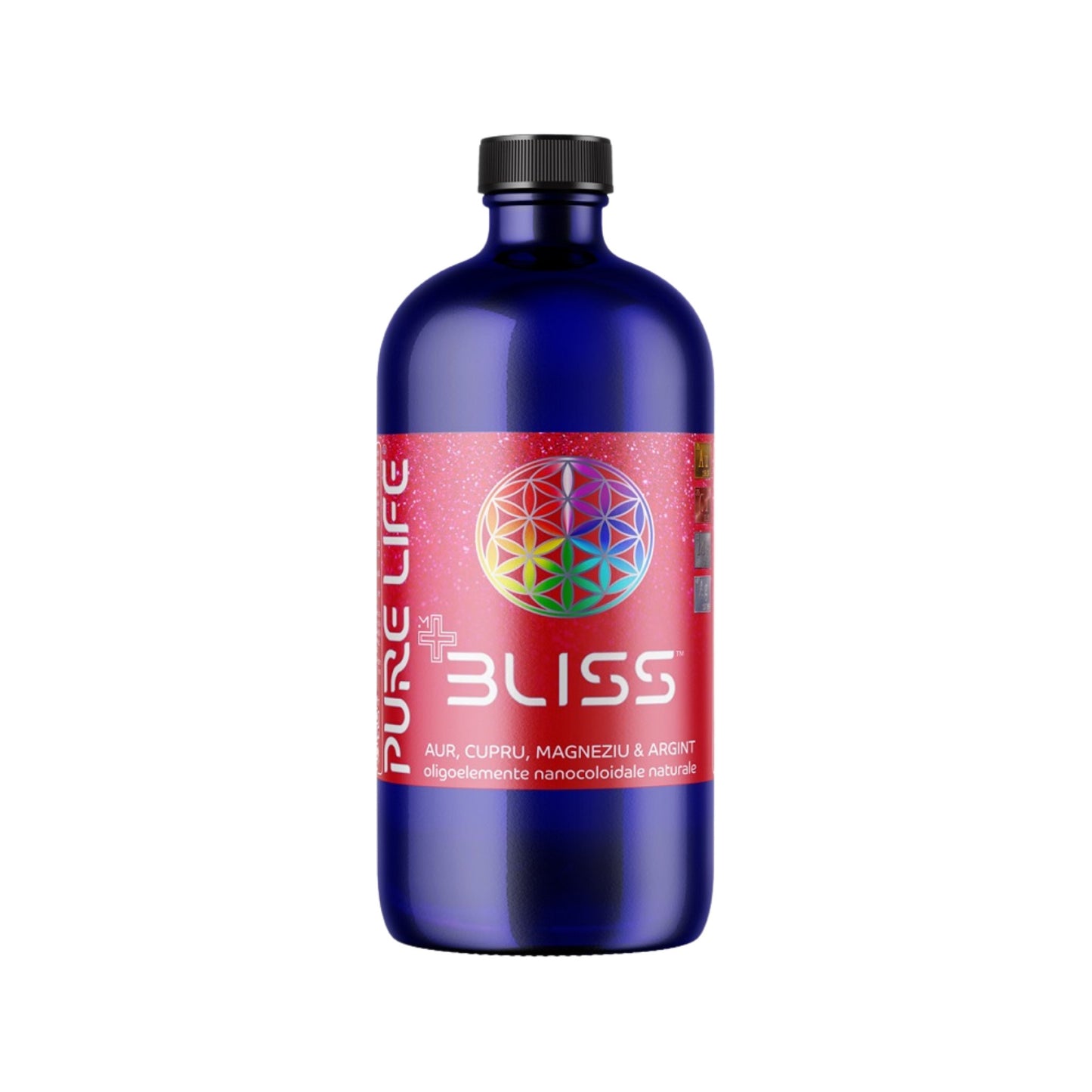 Mix nanocoloidal BLISS™ Aur, Cupru, Magneziu & Argint 35 ppm – 480 ml