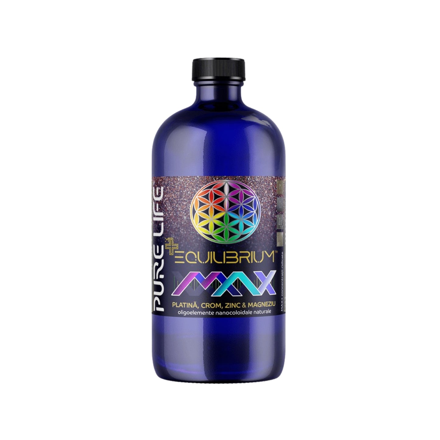 Mix nanocoloidal Platină, Crom, Zinc și Magneziu EQUILIBRIUM™ MAX 77 ppm – 480 ml