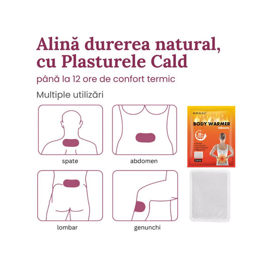 Plasture Cald termoactiv – pentru mușchi, articulații și disconfort menstrual