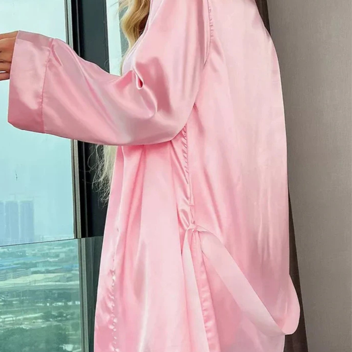 Rochie de noapte și halat din satin