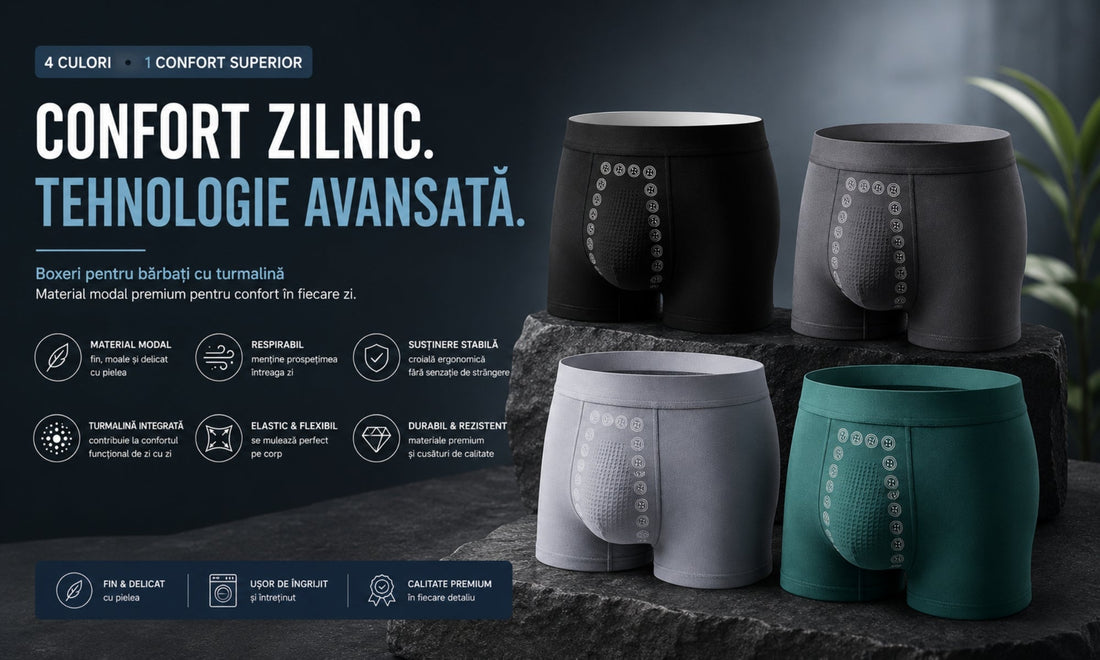Boxeri din modal cu turmalină: confort, prospețime și susținere pentru fiecare zi