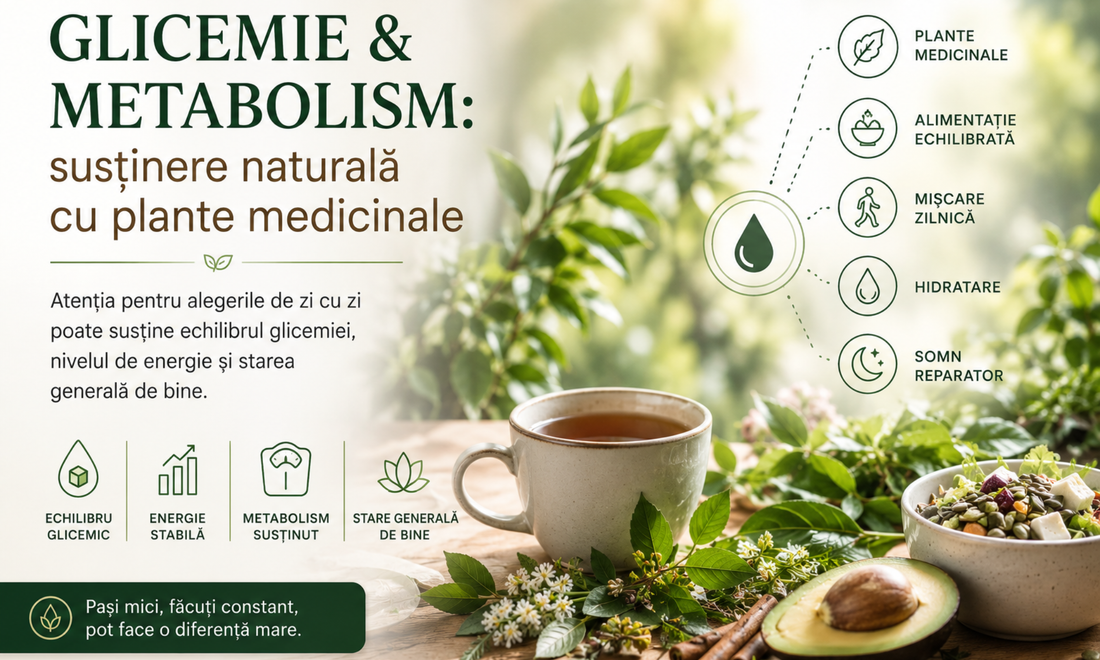 Glicemie & Metabolism: cauze, semnale și susținere naturală cu plante medicinale