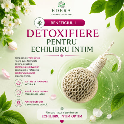 Detoxifiere pentru echilibru intim cu tampon intim Yoni Detox Pearls