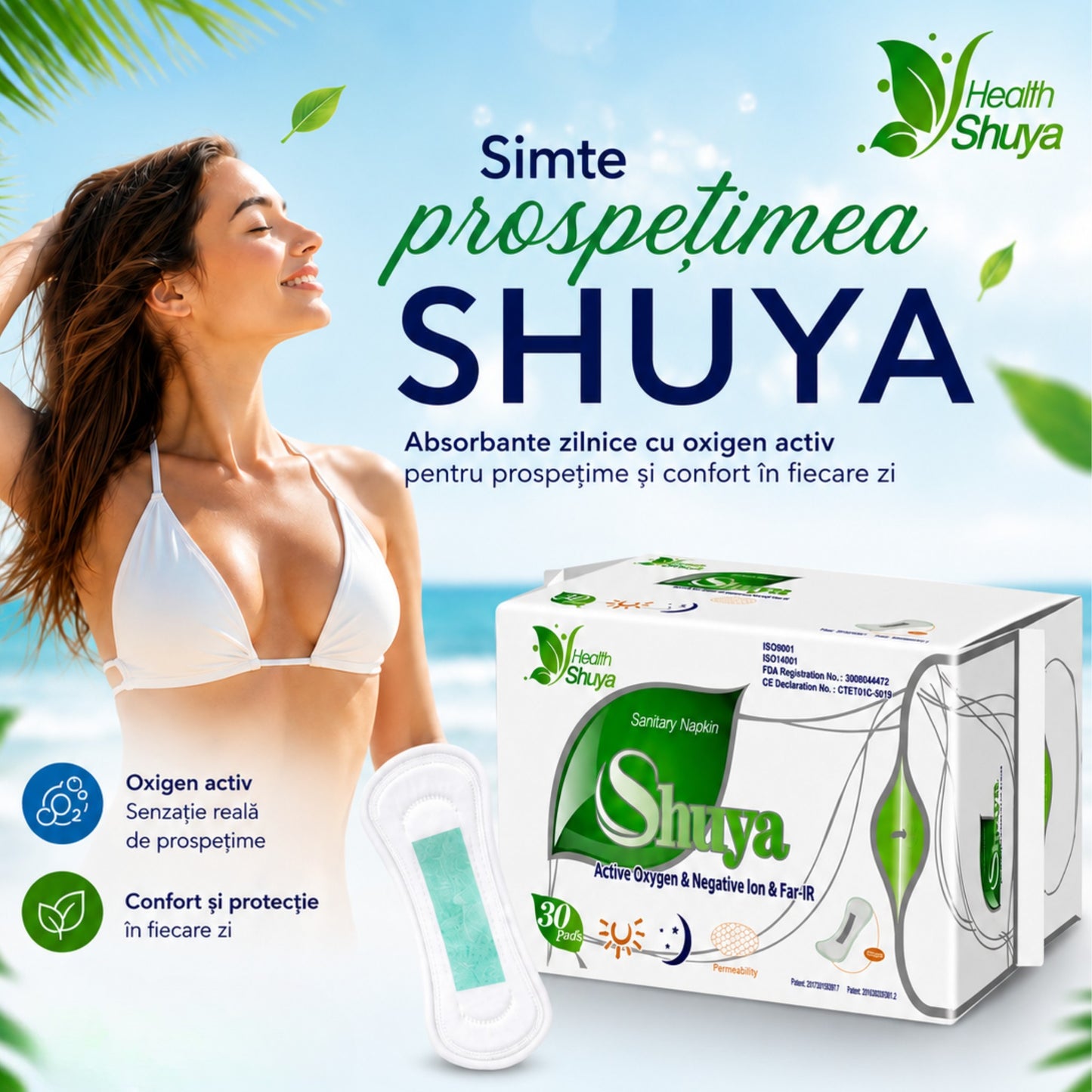 Absorbante Health Shuya Zilnice – 30 bucăți