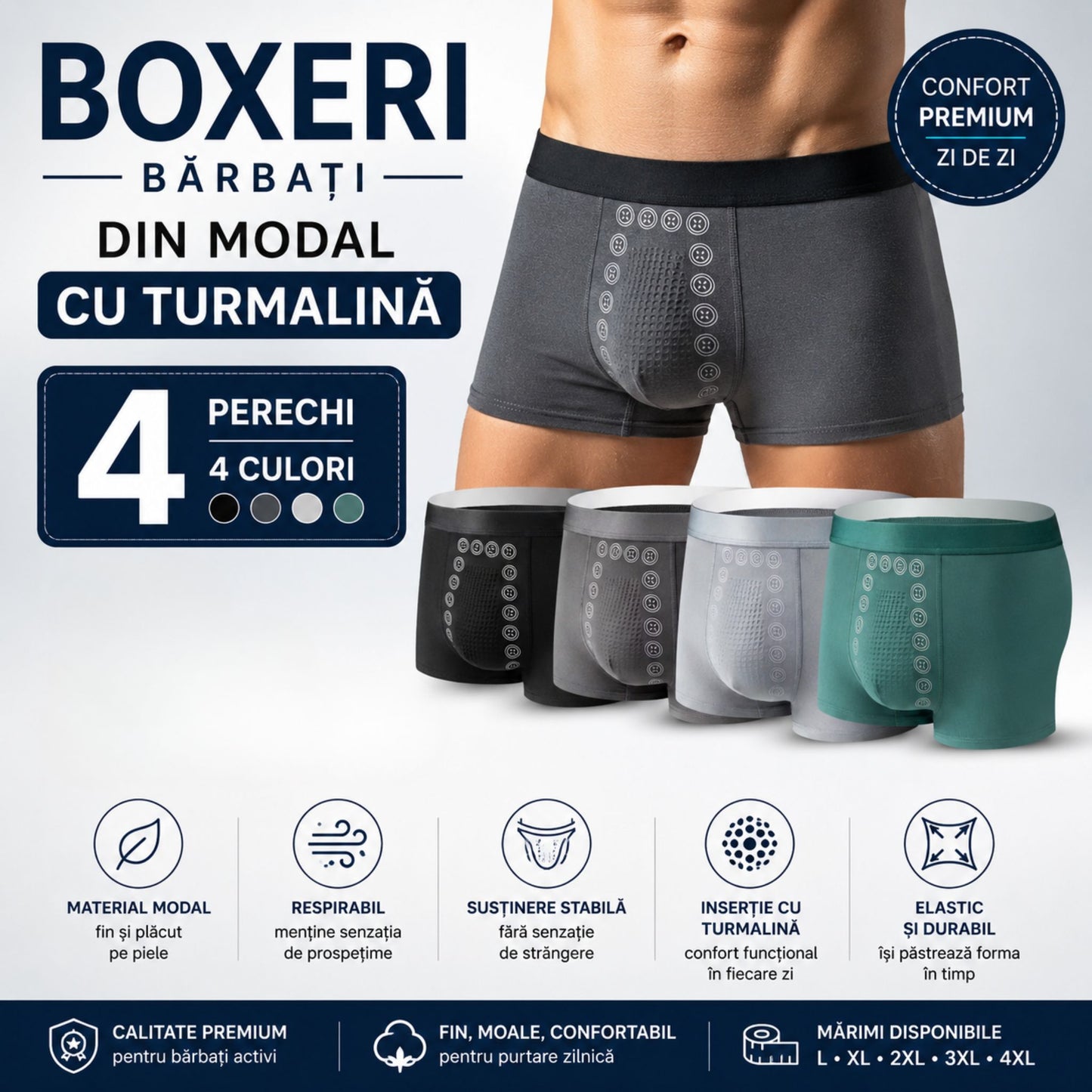 Chiloți bărbați din modal cu turmalină