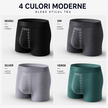 Boxeri din modal disponibili în negru, gri, silver și verde