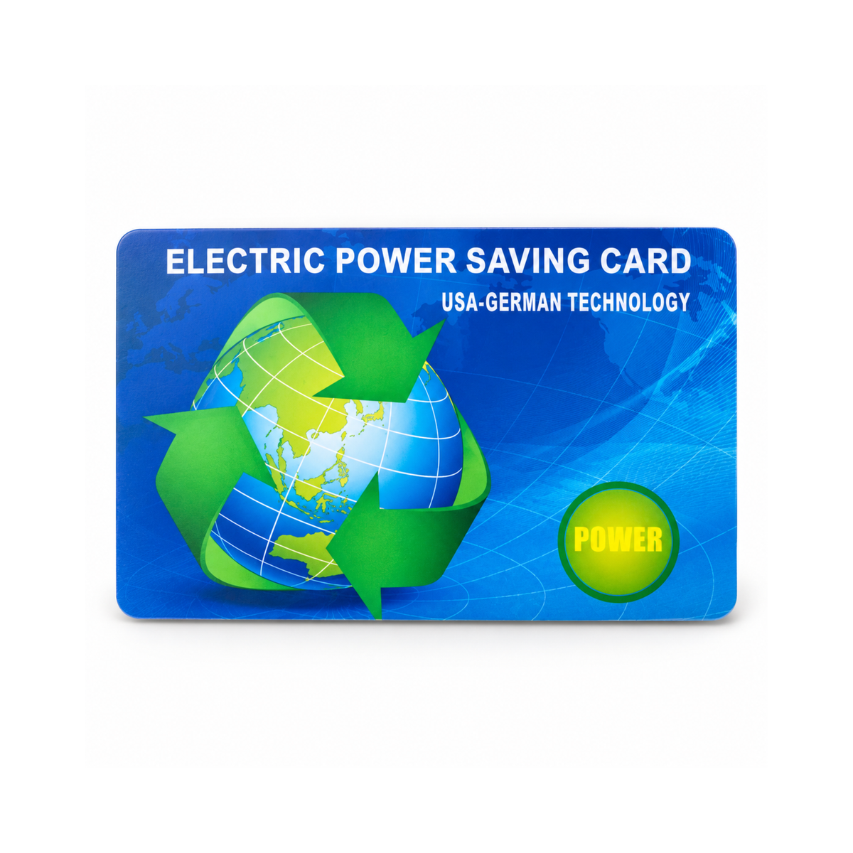 Card economizator de energie electrică și protecție electromagnetică, pe fundal alb