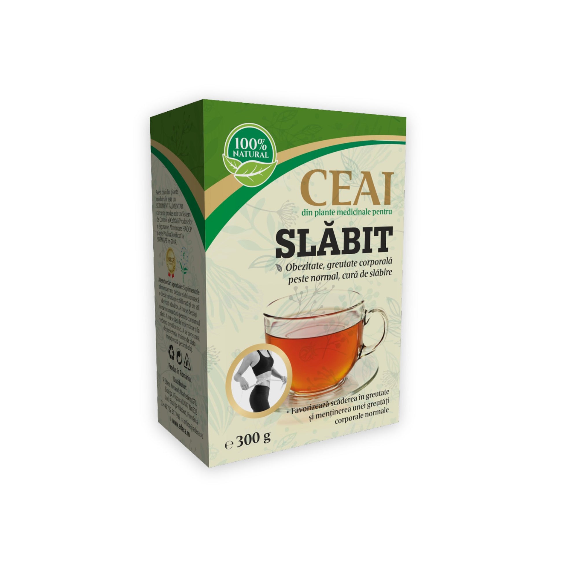 Ceai pentru Slăbit 300 g EDERA cu plante medicinale pentru controlul greutății, detoxifiere și eliminarea apei în exces