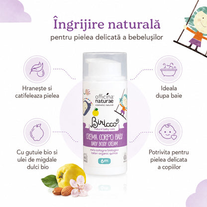 Cremă de corp naturală pentru copii, hrănitoare, emolientă și potrivită pentru pielea delicată
