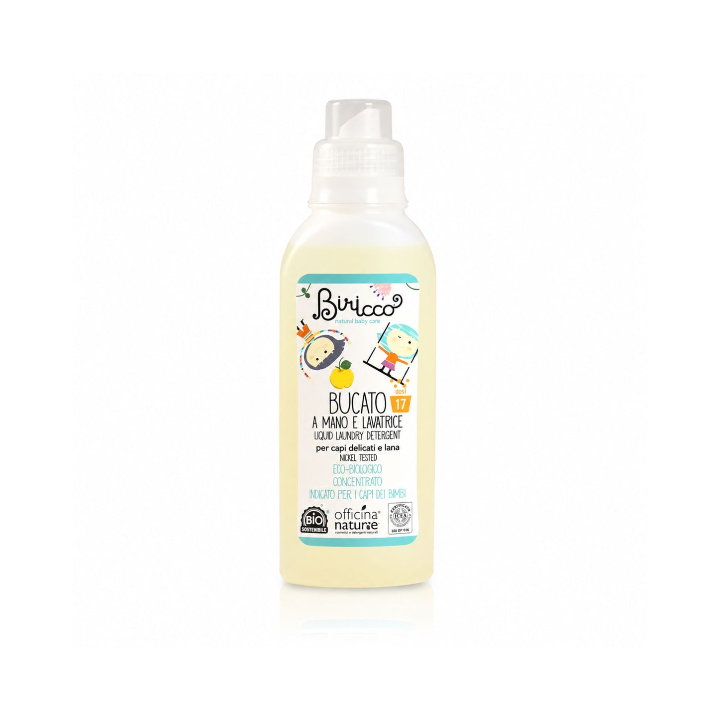 Detergent lichid bio pentru hainele bebelușilor și rufe delicate 500 ml Biricco Officina Naturae