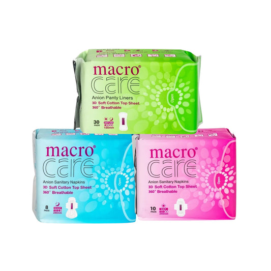 Absorbante macro care set 3 pachete, de zi, de noapte, zilnice.