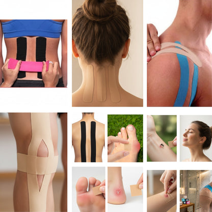 Bandă elastică cu turmalină pentru susținere musculară și articulară – 5m x 5cm