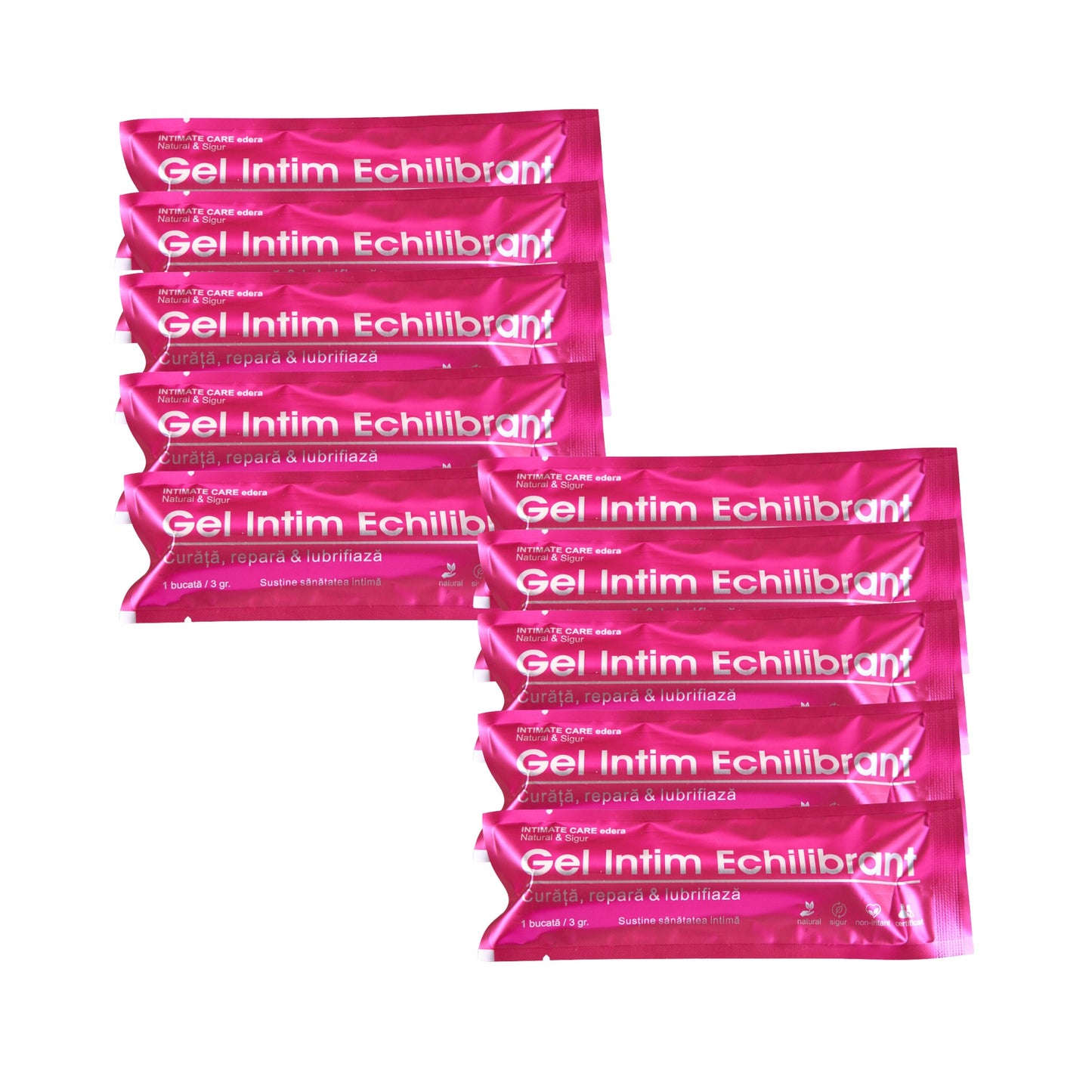 Gel intim echilibrant edera regleaza ph-ul si flora intima, set 10 bucati.