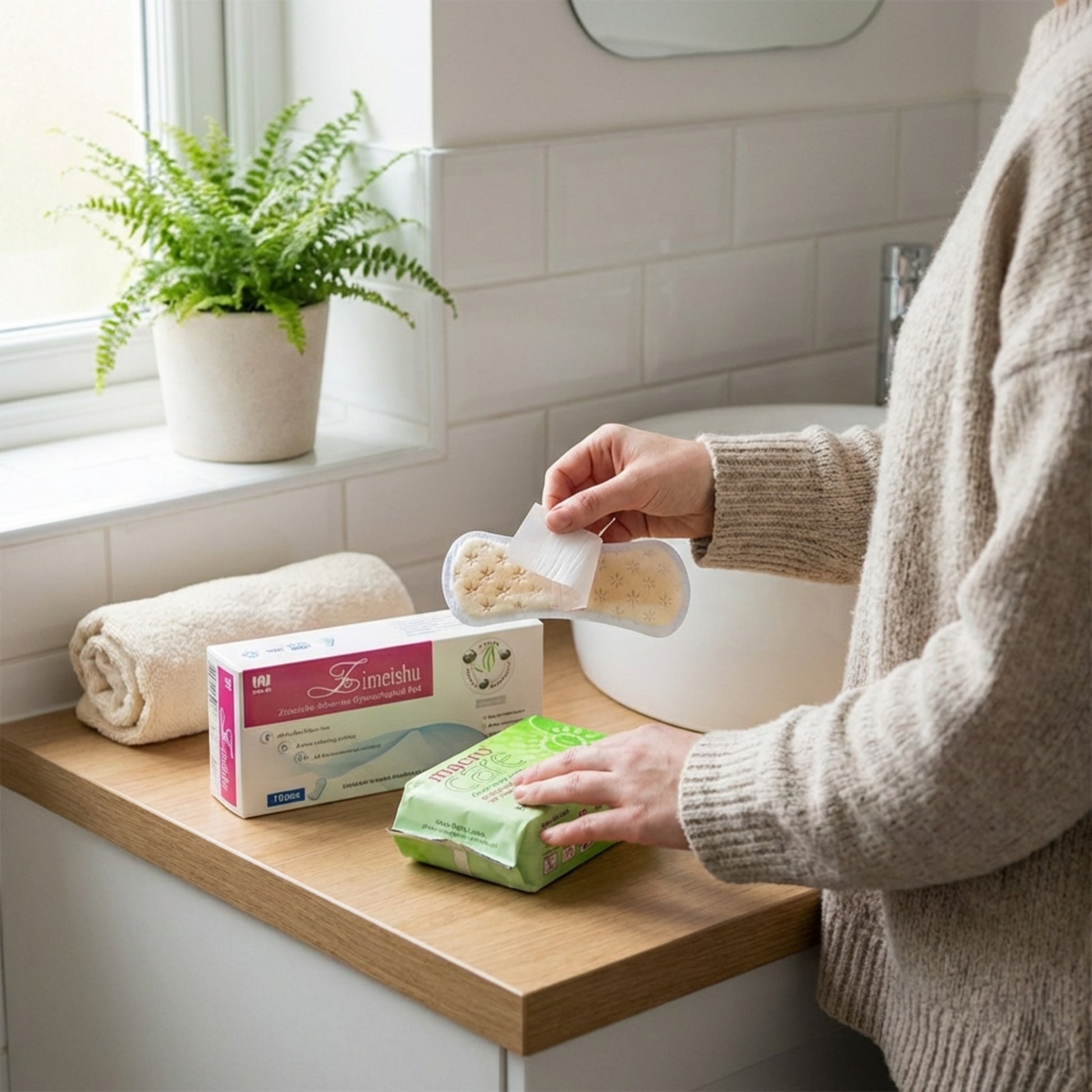 Pachet intim detox delicat cu tampoane zimeishu si absorbante macro care zilnice cu aplicare externa pentru calm, echilibru si confort.