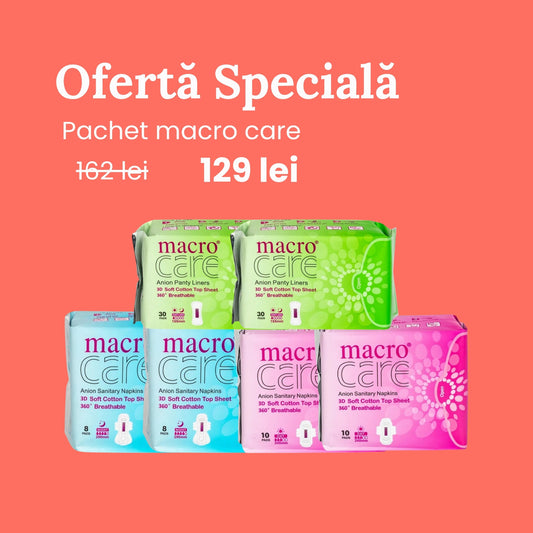 Pachet macro care – Absorbante zi, noapte și zilnice (6 pachete)