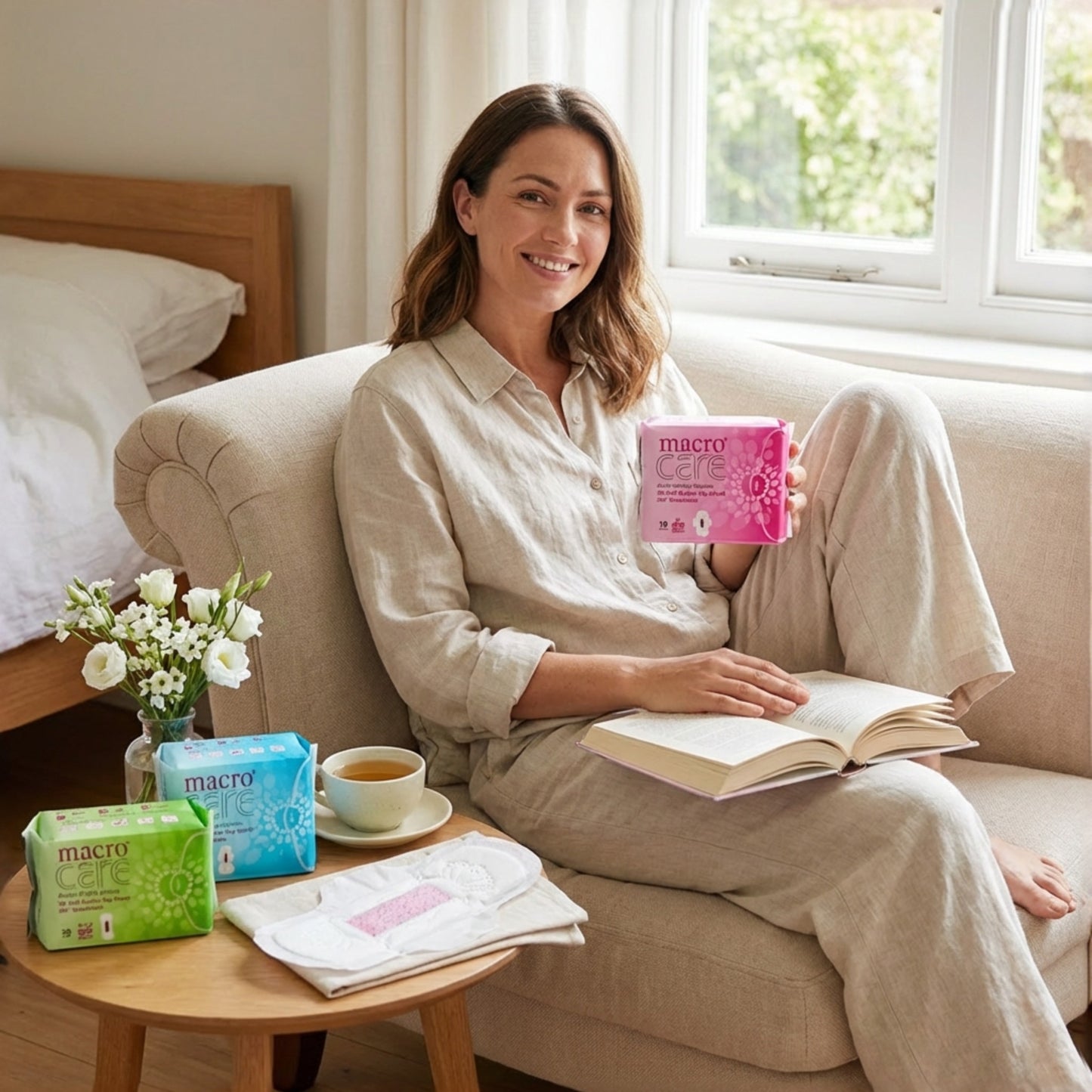 Set 3 pachete absorbante macro care, de zi, de noapte, zilnice, adaptat nevoilor feminine.