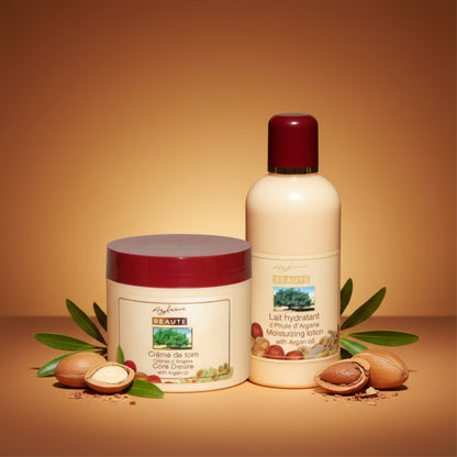 Pachet hidratare cu ulei de argan – Cremă hidratantă + Lapte de corp