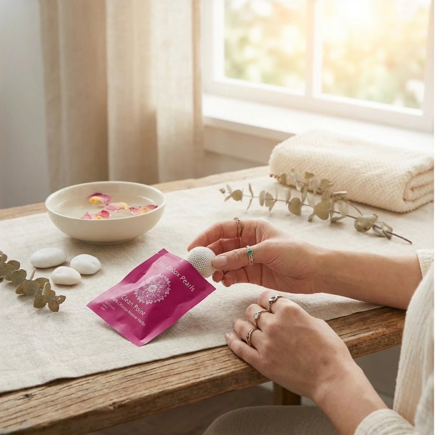 Tampon intim detoxifiant pentru curatarea naturala a zonei intime feminine.