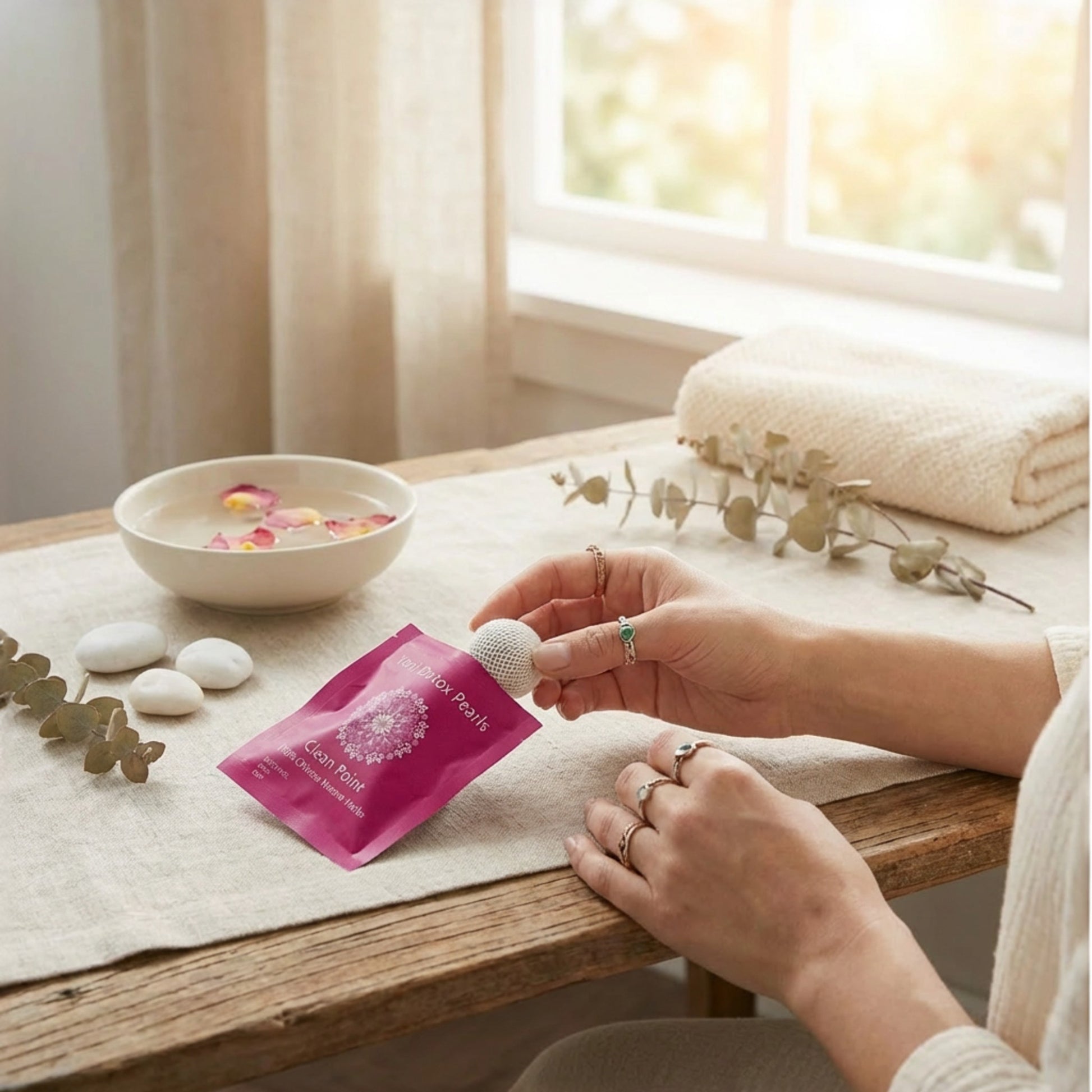 Tampon intim detoxifiant pentru curatarea naturala a zonei intime feminine.