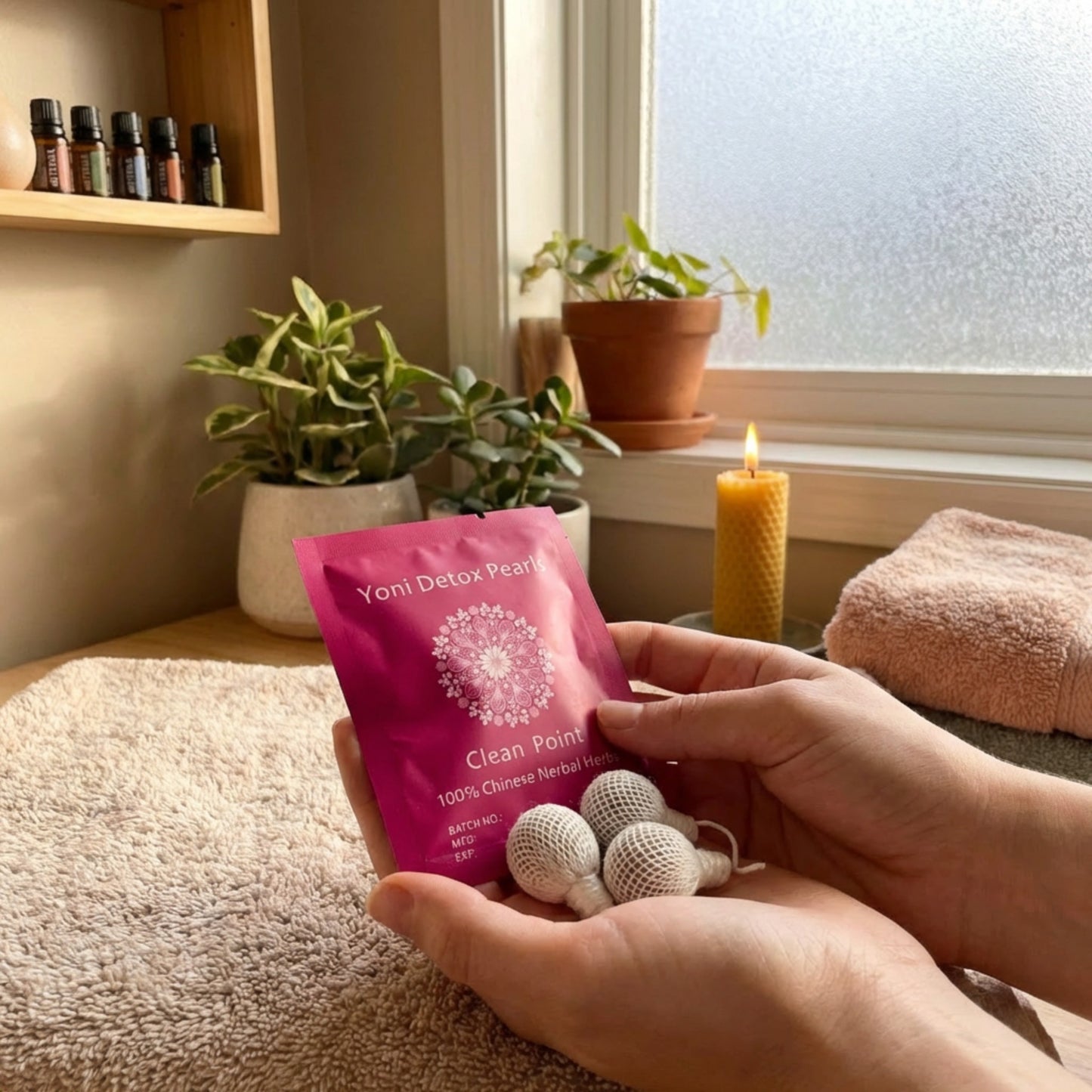 Tampon intim detoxifiat pentru curatare si protectie intima, 3 bucati.