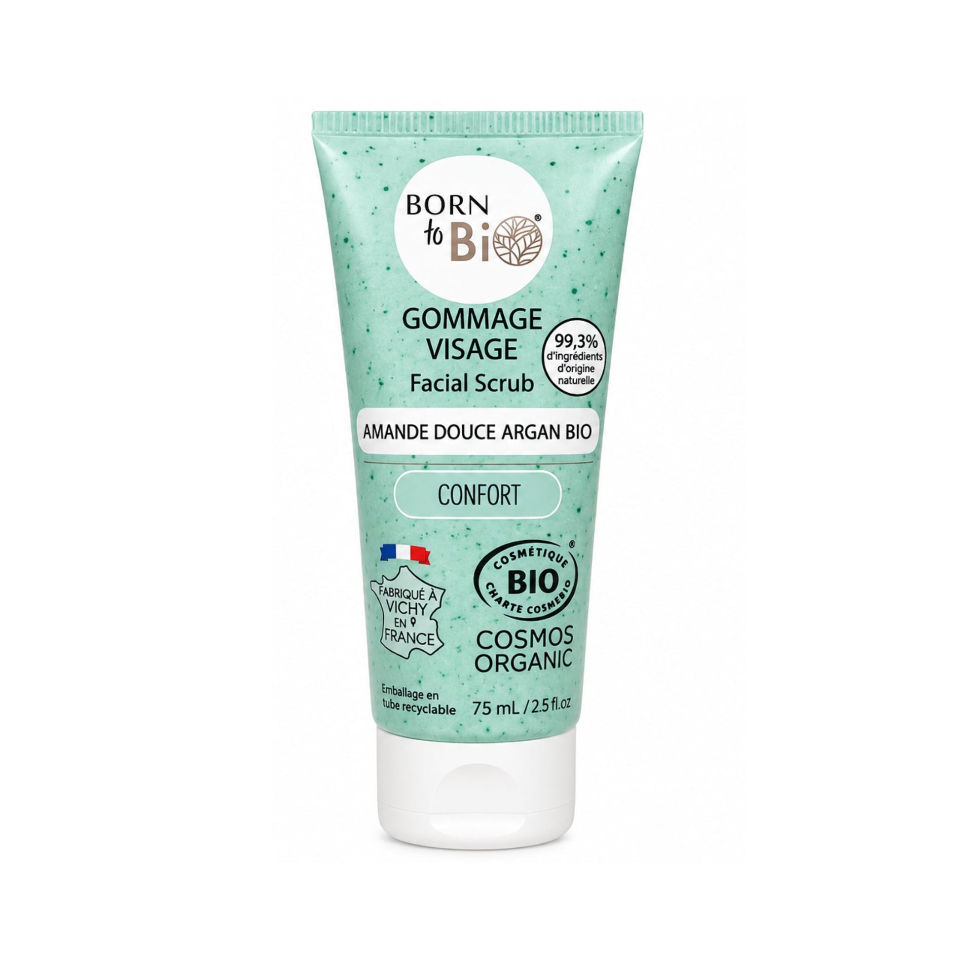 Exfoliant facial bio cu migdale dulci și argan 75 ml Born to Bio