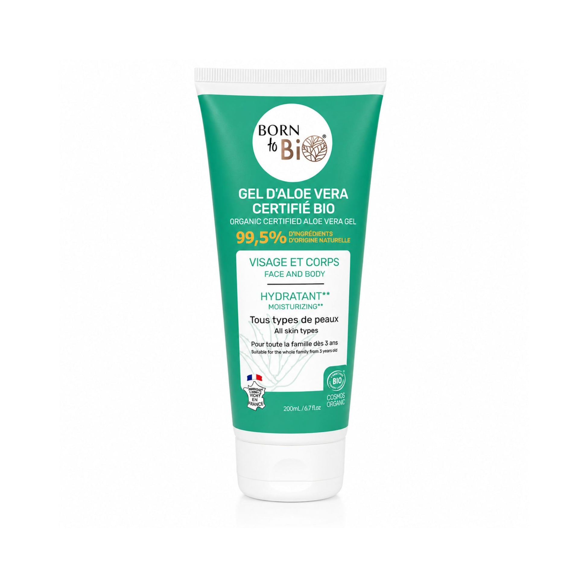 Gel de Aloe Vera bio pentru față și corp 200 ml Born to Bio