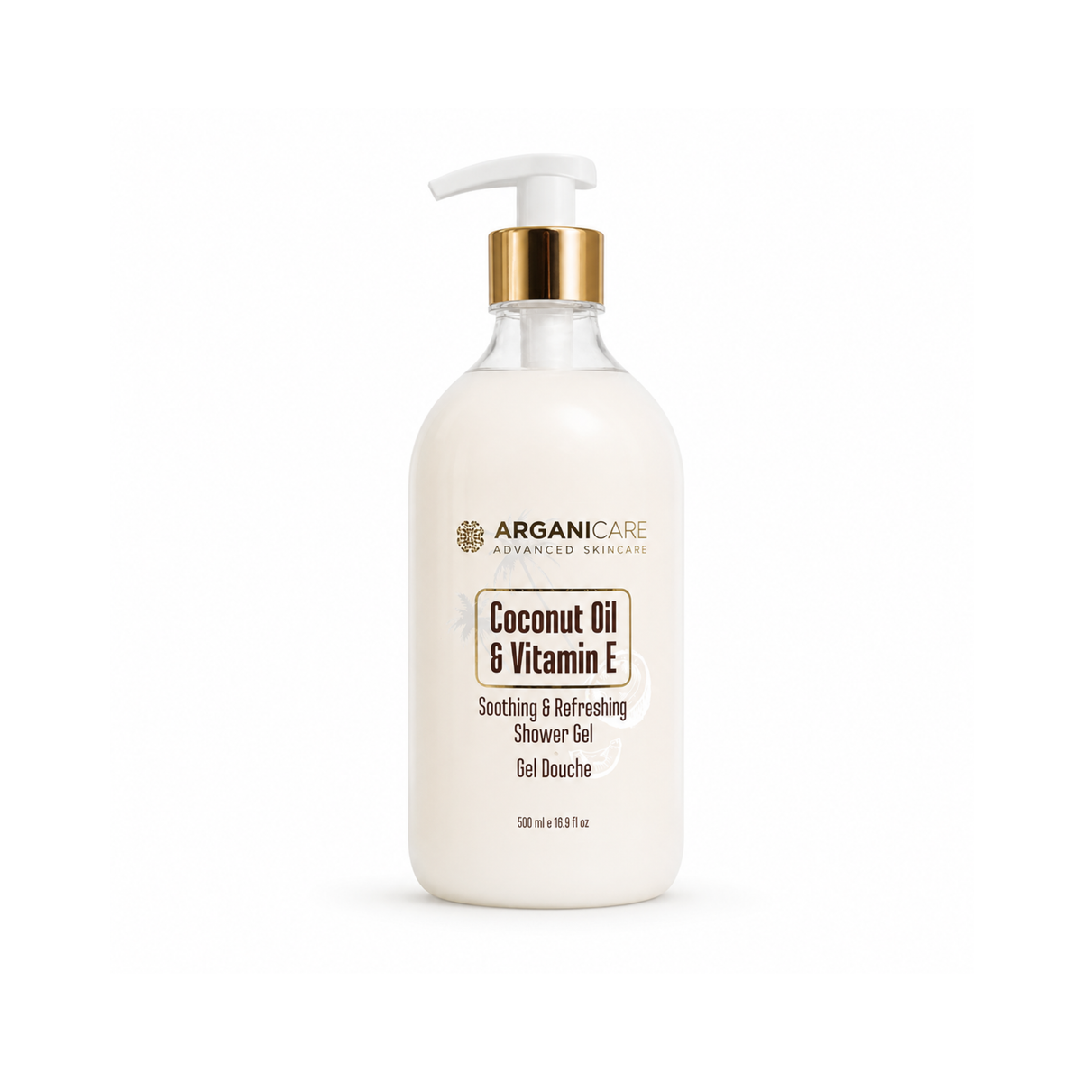 Gel de duș ARGANICARE 500 ml cu ulei de cocos și vitamina E