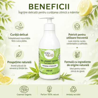 Gel de spălare bio pentru mâini, curățare delicată, prospețime naturală și utilizare frecventă