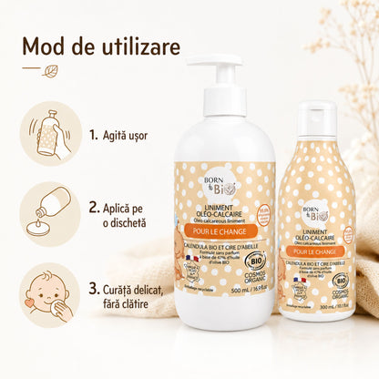 Mod de utilizare pentru laptele de curățare și protecție pentru bebeluși Born to Bio