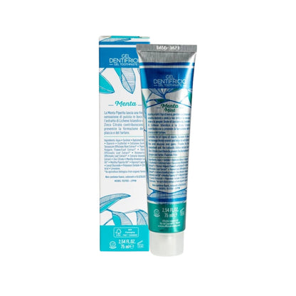 Pastă de dinți naturală cu mentă 75 ml Officina Naturae - vedere spate și informații produs