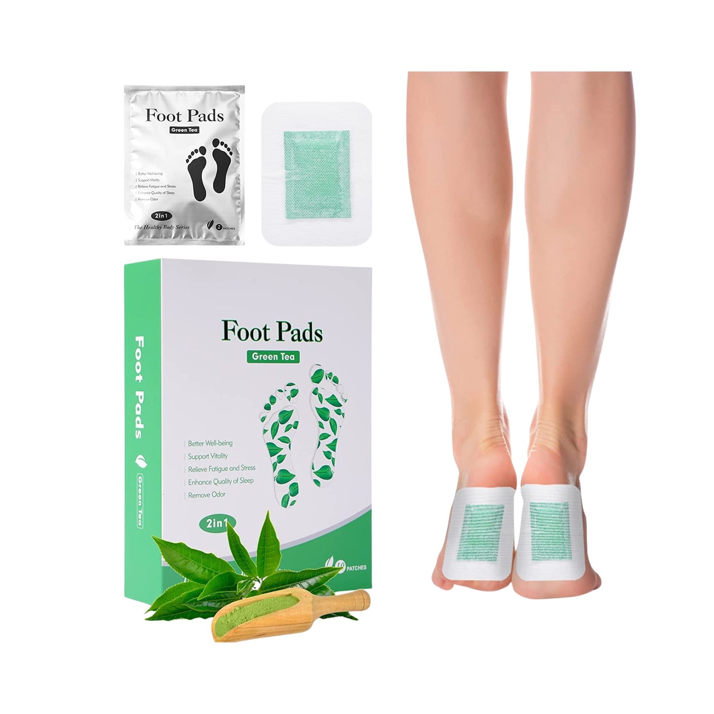 Plasturi detoxifiere cu extract de ceai verde – 10 bucăți