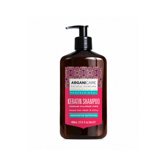 Șampon cu keratină ARGANICARE pentru reparare și reconstrucție, 400 ml