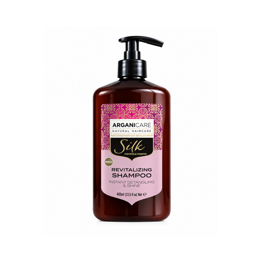 Șampon Silk ARGANICARE pentru strălucire și netezire, 400 ml