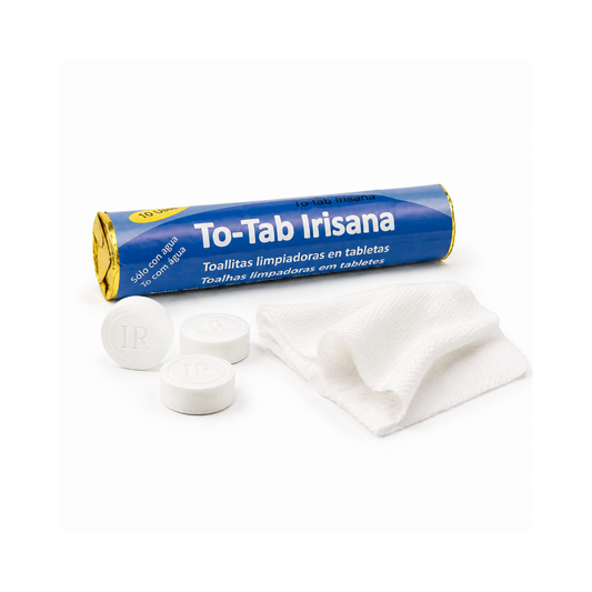 Șervețele comprimate din bambus To-Tab Irisana, set 10 bucăți, cu șervețel desfăcut