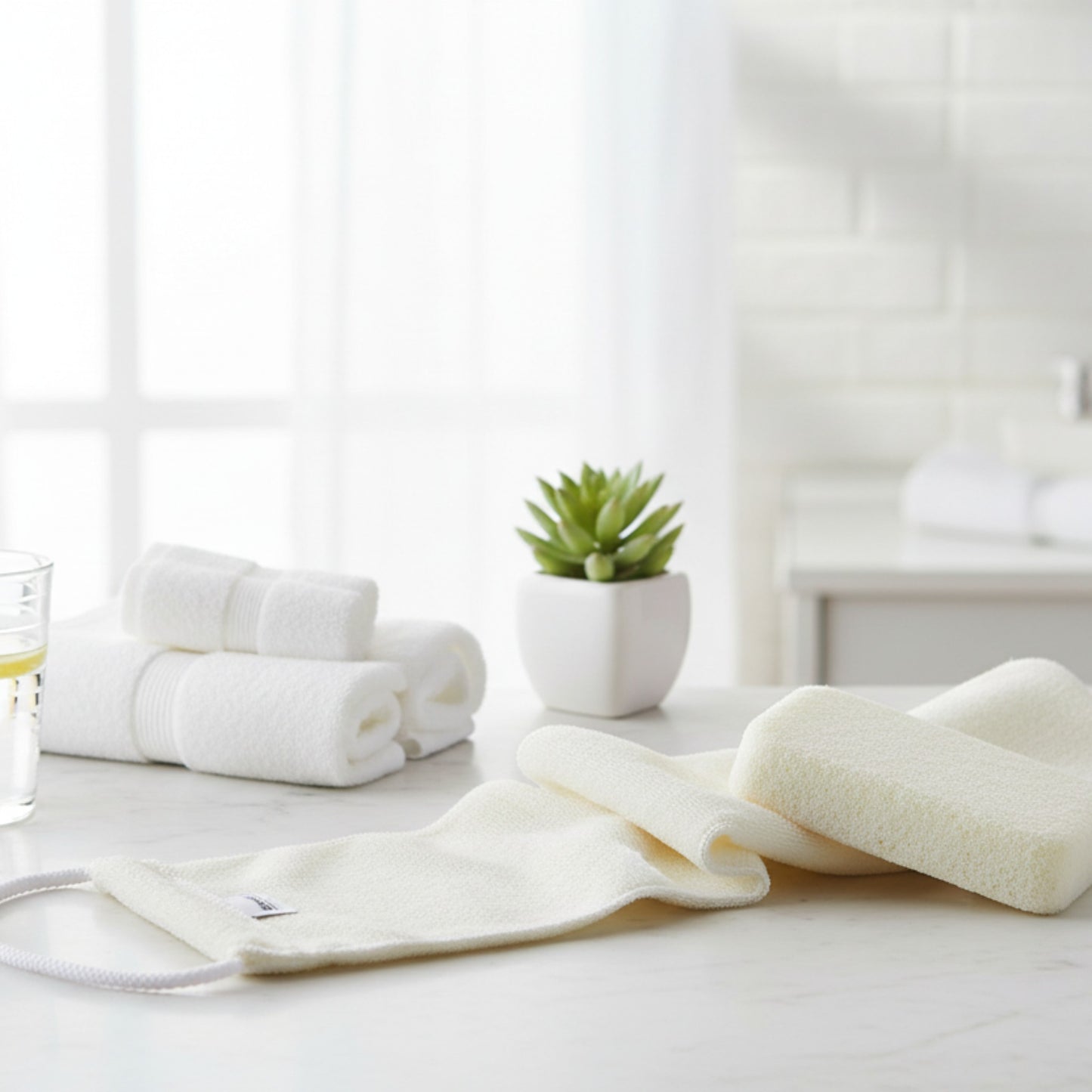 Set de baie Irisana - Bandă și burete cu ceramici bioactive