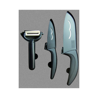 Set 2 cuțite + curățitor din ceramică de înaltă calitate