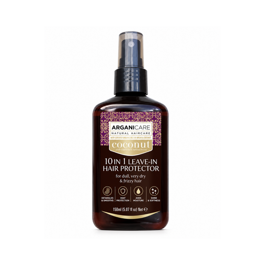 Spray leave-in 10 în 1 cu ulei de cocos ARGANICARE, hidratant și nutritiv, 150 ml