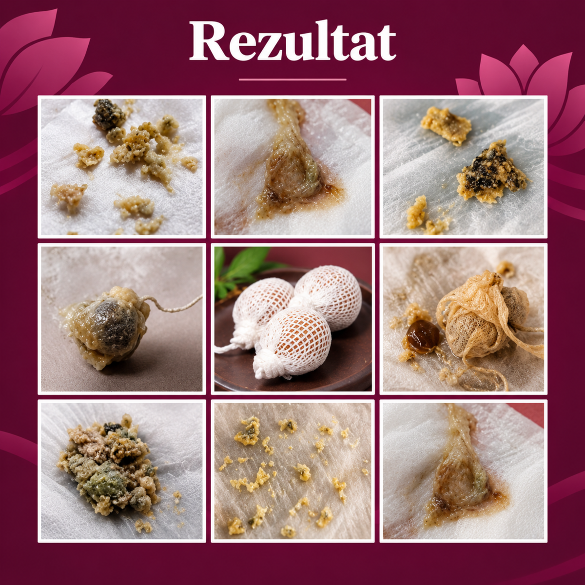 Tampon intim detoxifiant – exemple vizuale după utilizare