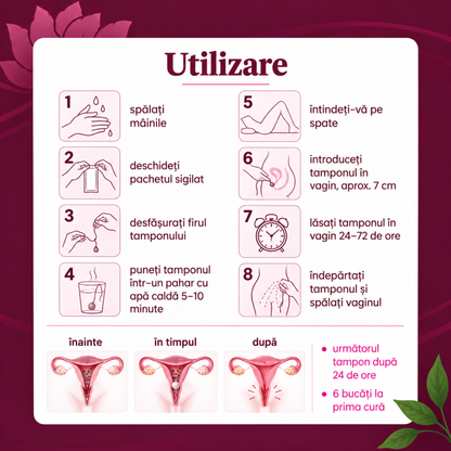 Mod de utilizare pentru tampon intim detoxifiant – instrucțiuni pas cu pas