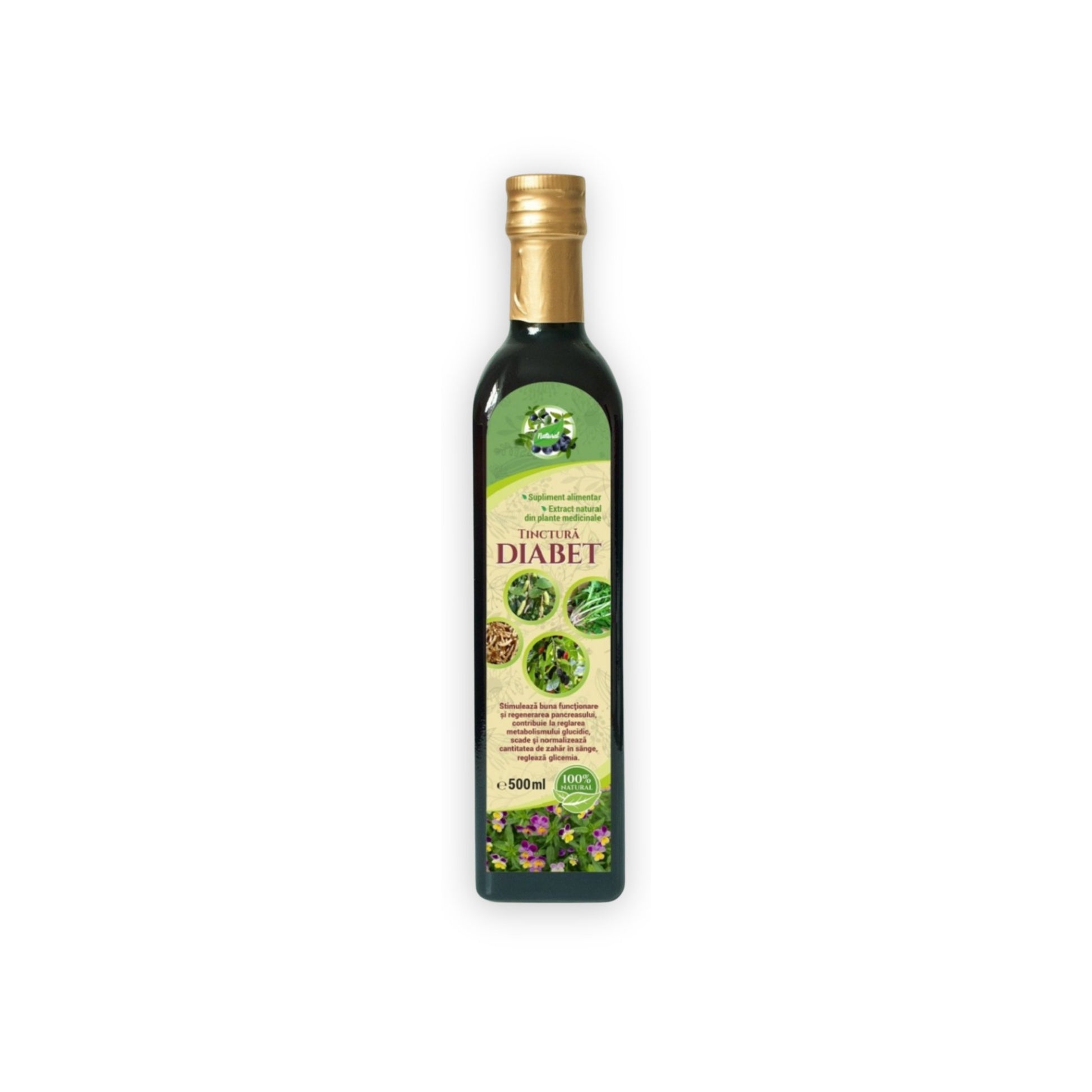 Tinctură pentru Diabet 500 ml EDERA pentru susținerea metabolismului zaharurilor și echilibrului glicemic
