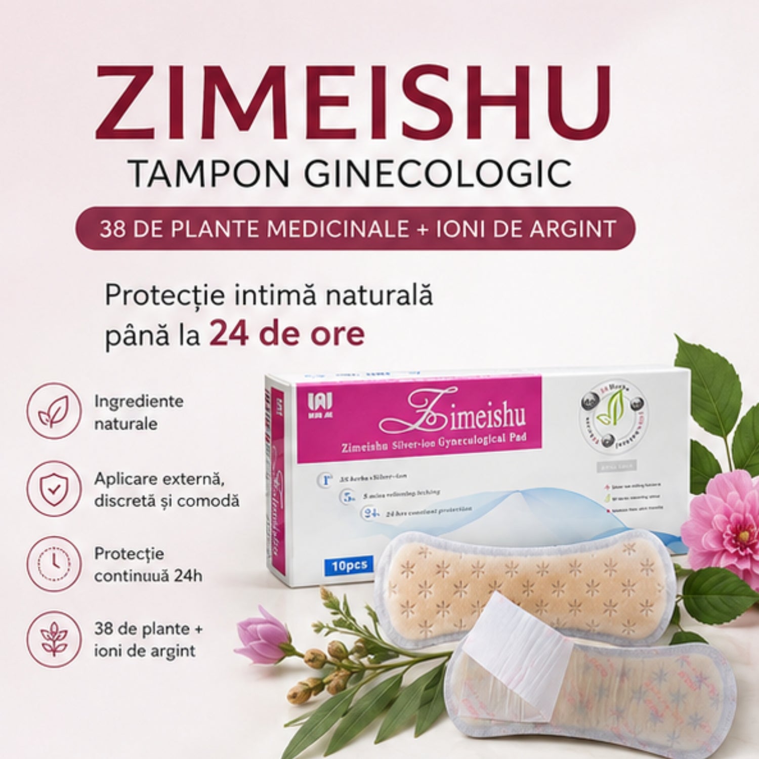 Zimeishu scut natural pentru echilibrul intim cu plante medicinale si ioni de argint