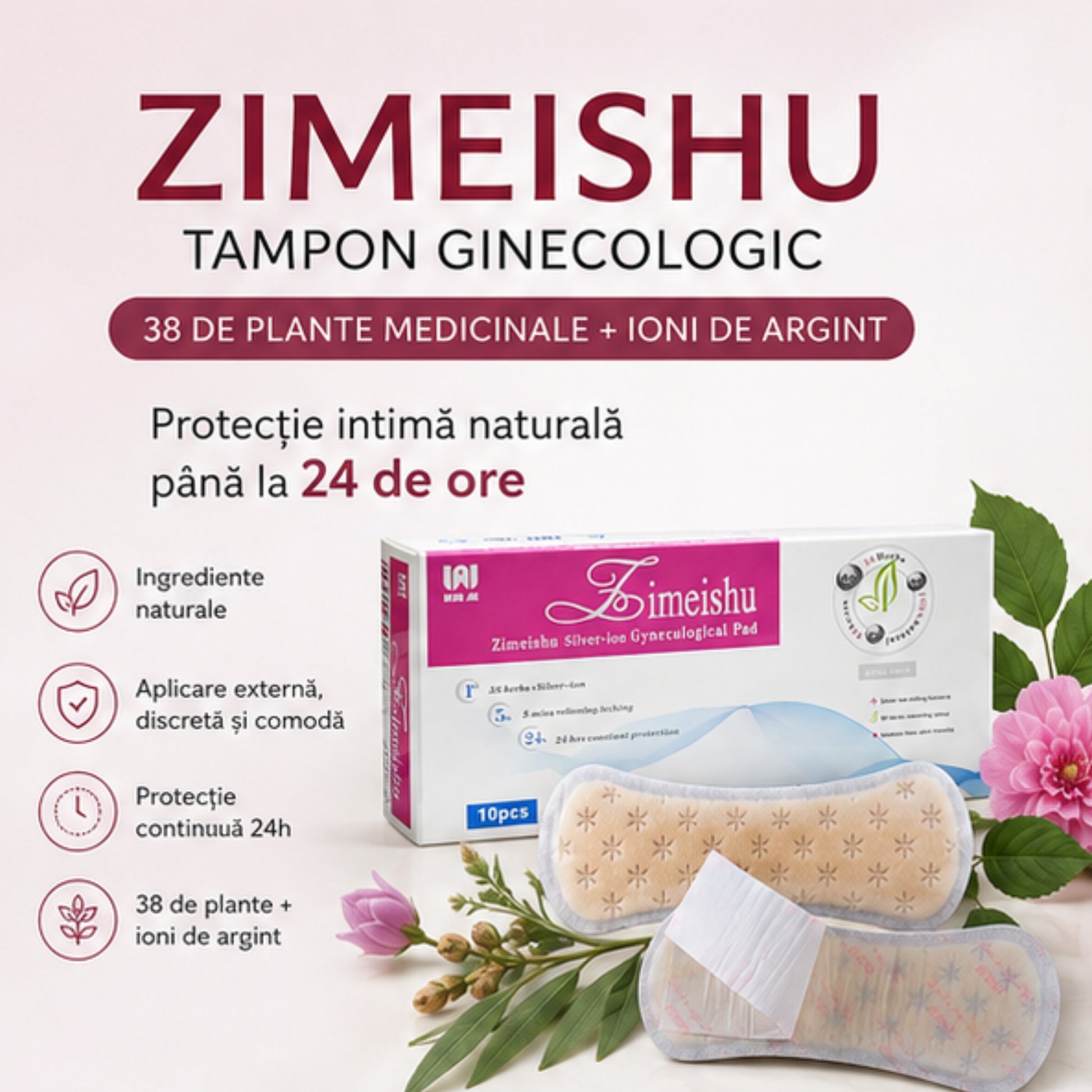 Zimeishu scut natural pentru echilibrul intim cu plante medicinale si ioni de argint