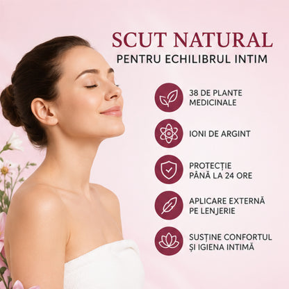 Zimeishu scut natural pentru echilibrul intim cu plante medicinale si ioni de argint